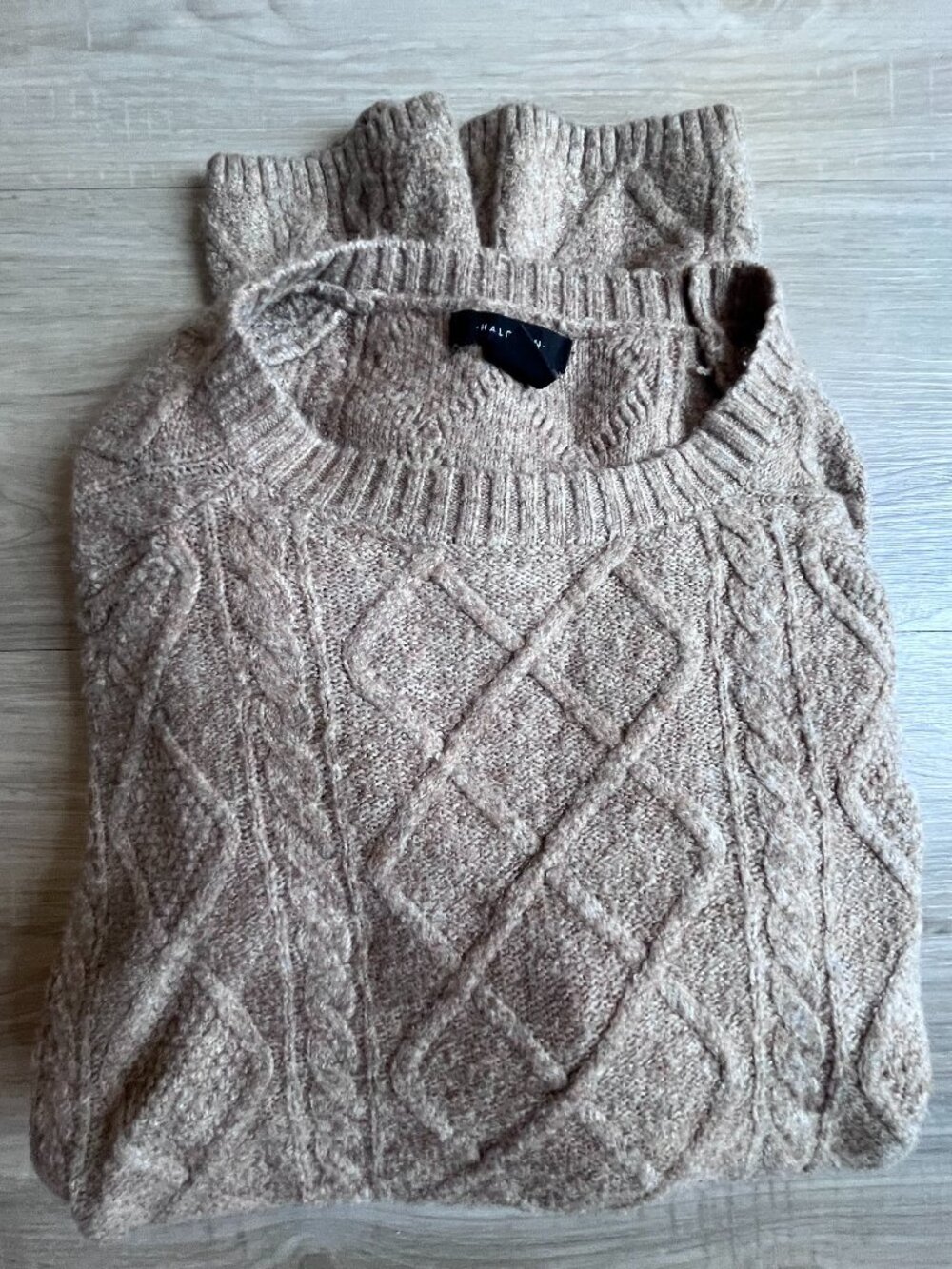 SOFT Halogen Classic Oatmeal Neutral Cable Sweater